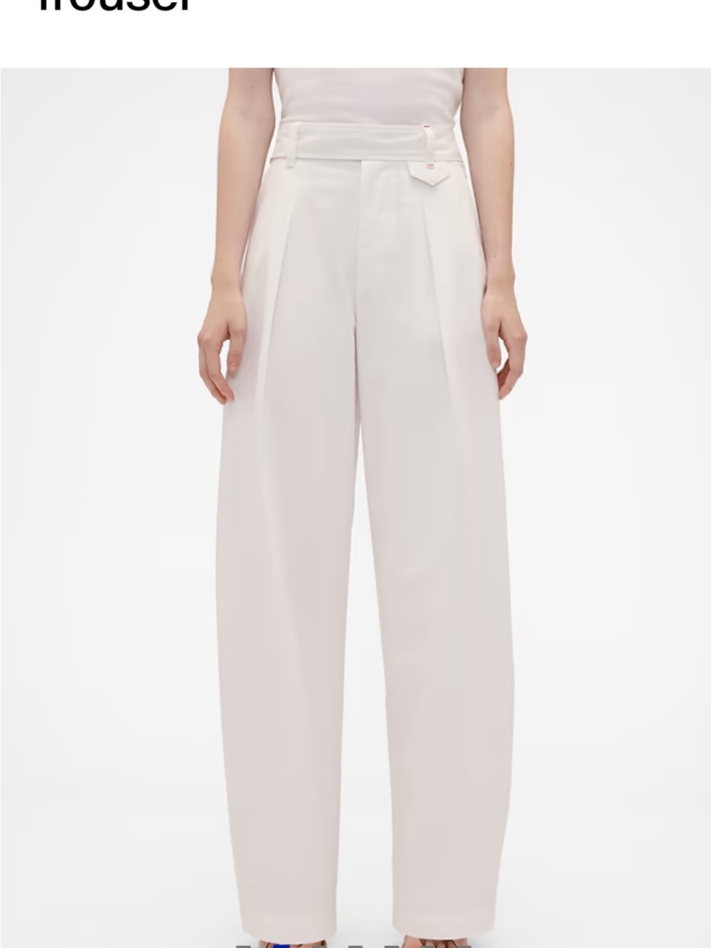 Wide-Leg High-Rise Trousers in White